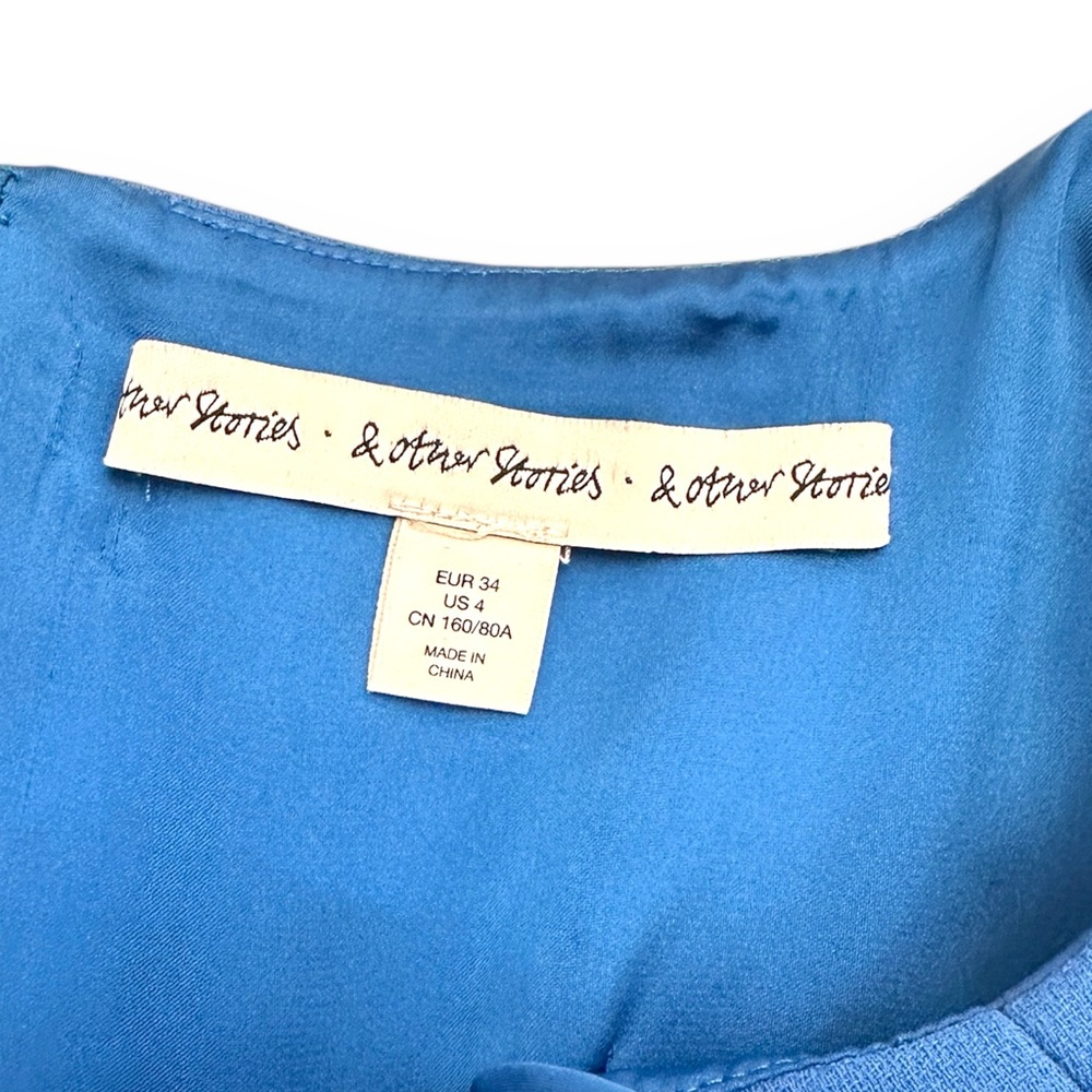 & Other Stories Cobalt Blue Cocktail Dress | Sleeveless Fit & Flare | Size 4 - Picture 6 of 7